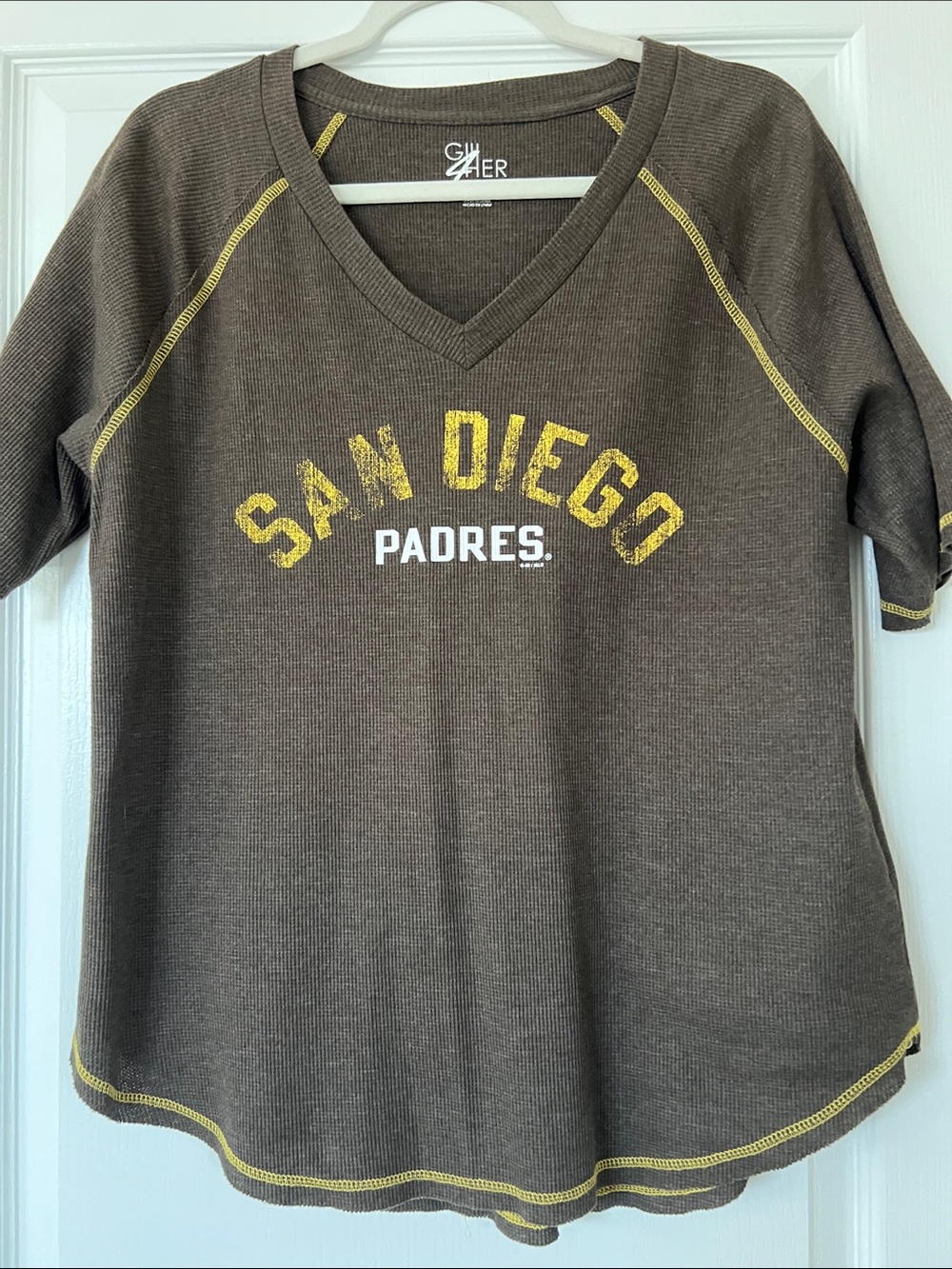 GH Mear San Diego Padres Women's Brown V-Neck Tee